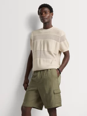 Markham Men's Regular Fit Textured Fatigue Bermuda Shorts 