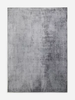 Jet Home Charcoal Distressed Chenille Rug 