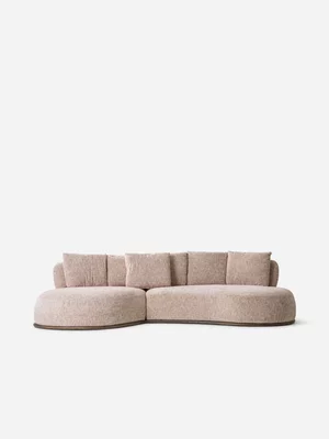 Vianno Sculptured Corner Couch Textured Pink