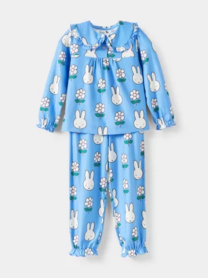 Cotton On Kids Blue Miffy Snoozesoft Collar Long Sleeve Pj Set