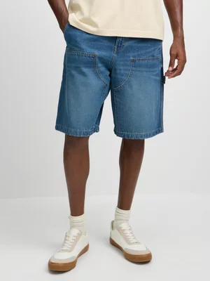 Jet Men's Mid Wash Carpenter Denim Shorts