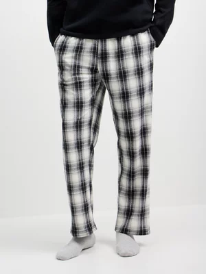 Exact Men's White & Black Checked Sleep Pants 