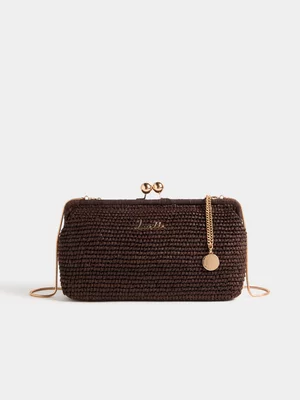 Luella Raffia Clutch Bag