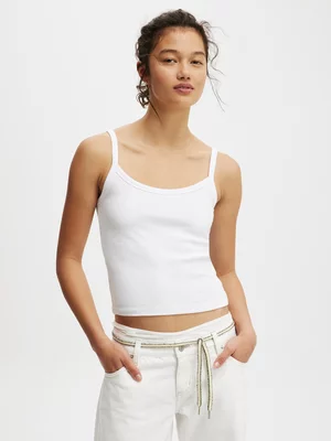 Women's Cotton On White Goldie Rib Scoop Camisole Top