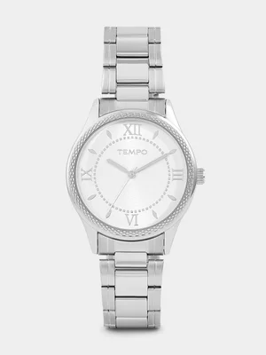 Tempo Silver Plated Silver Dial Bracelet Watch