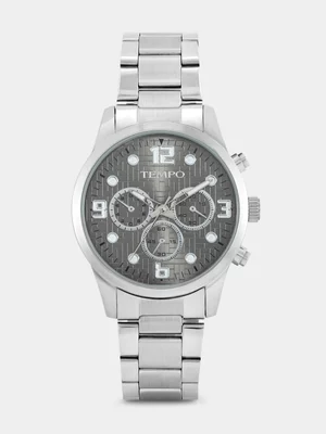Tempo Silver Plated Grey Dial Bracelet Watch