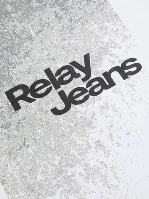 Relay Jeans Men's Relaxed Fit White Graphic T-Shirt