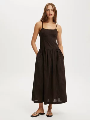 Women's Cotton On Burgundy Alexis Seamed Maxi Dress