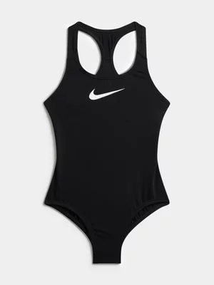 Nike Girls Racerback Black Swimsuit