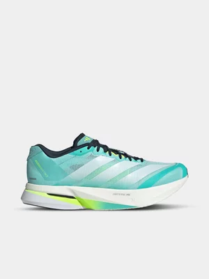 adidas Mens Adizero Boston 13 Teal/Lime Running Shoes 