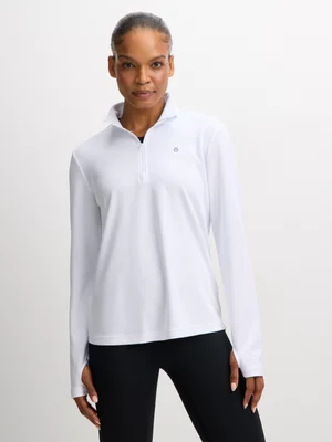 TS Womens Nova 1/4 Zip White Top