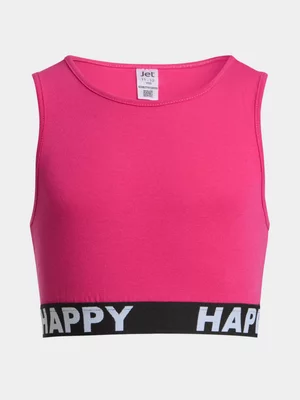 Jet Older Girls Cerise Pink Tape Crop Top