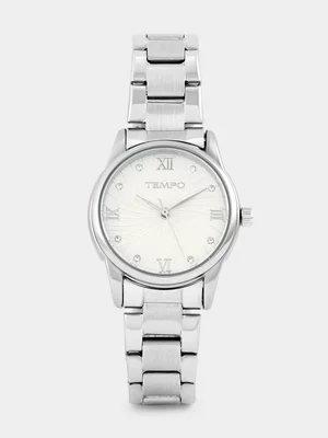 Tempo Silver Plated Silver Tone Dial Bracelet Watch 