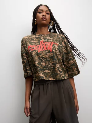 Redbat Women's Green/Stone Boxy T-Shirt