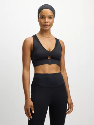 TS Womens Astra Mesh Inset Black Sports Bra