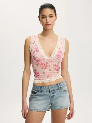 Women's Cotton On Pink Rosie Lace Camisole Top