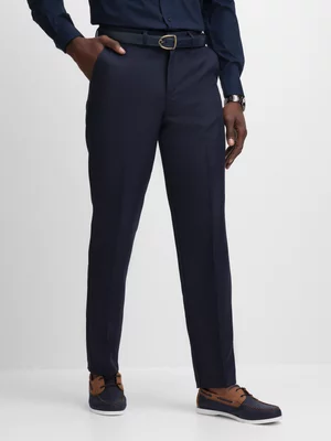 Jet Men's Navy Textured Trouser