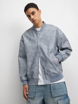 The FIX Men's Blue Wash Bomber Jacket