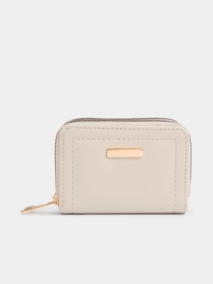 Exact Women's Natural Double Zip Around Mini Purse