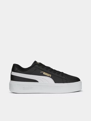 Women's Puma Smash Platform Black/White Sneaker