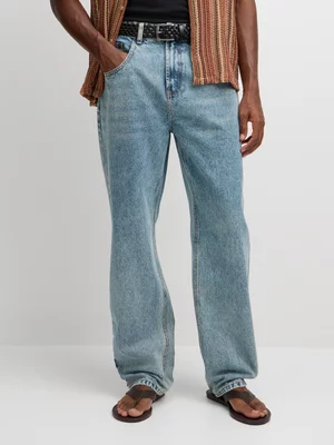 Exact Men's Light Wash Relaxed Jeans