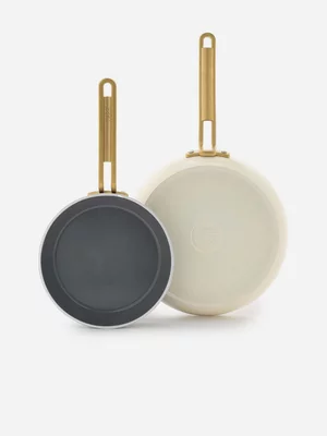 Greenpan Stanley Tucci Frypan Set 2 Piece Carrara White