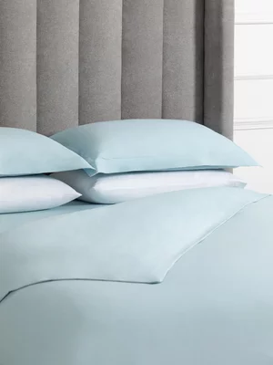 Sheraton Textiles 5cm Oxford Edge Cotton Percale 200 Thread Count Duvet Cover Set Duck Egg