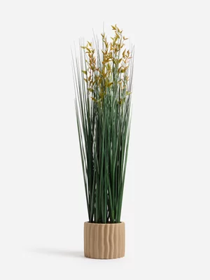 Jet Home Tan Pencil Grass Ceramic Pot