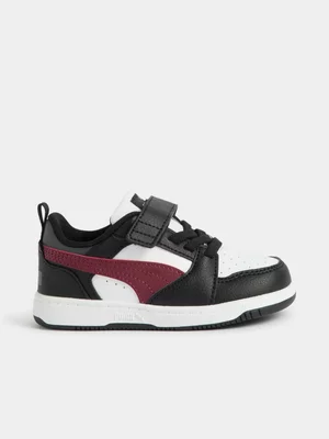 Puma Junior Infant Rebound White/Maroon/Black Sneakers