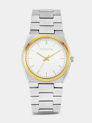 Tempo Gold Plated Silver Tone Dial Bracelet Watch