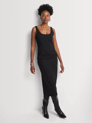 Tailored Column Midi Dress