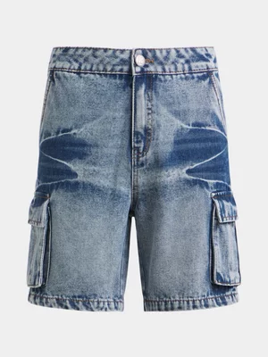 Exact Older Boy's Mid Wash Utility Denim Shorts