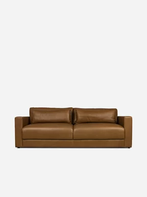Harlow 3 Seater Leather Couch Codiac Taupe