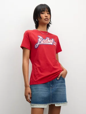 Redbat Women's Script Brand Red T-Shirt