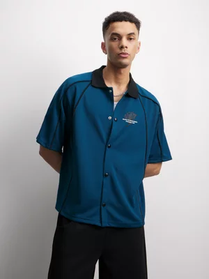 The Fix Men's Blue Piped Shirt