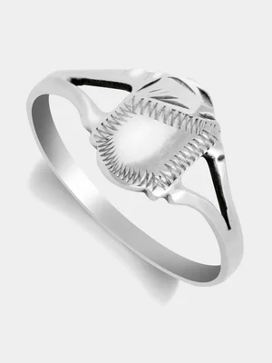 Sterling Silver Kid's Temple Panel Petite Ring