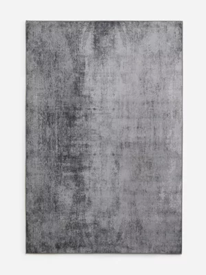 Jet Home Charcoal Distressed Chenille Rug