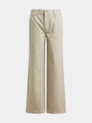 Jet Teen Girls Ecru Wide Leg Denim Jeans