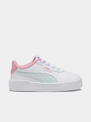 Infants Puma Carina 3.0 AC WhitePU I CARINA 3.0 AC White/Pink Sneaker