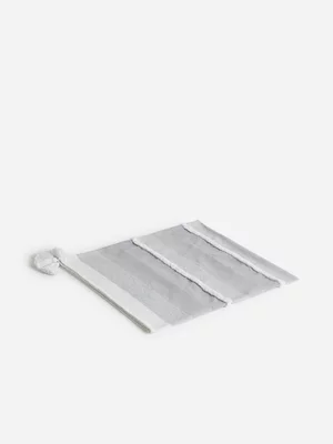 Jet Home Grey Tufted Tassel Throw