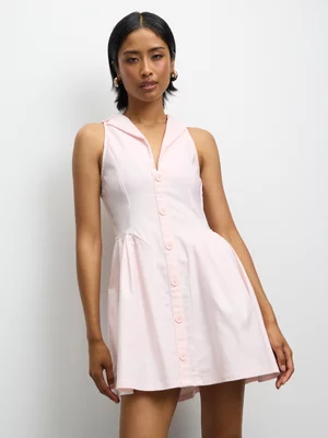 The FIX Women's Pink Bengaline Halter Pleated Dress