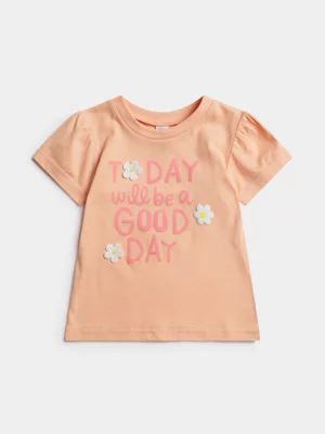 Jet Toddler Girls Coral Almond Flower T-Shirt