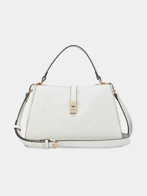 Women's Guess Cream Rudie Satchel Bag