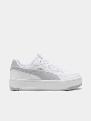 Puma Womens Court Lally Skye White/Silver Sneakers 