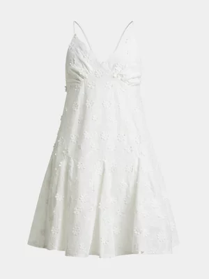 Girls Woven Flower Embroidery Dress