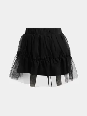Jet Younger Girls Black Mesh Skirt