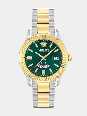 Versace Apodis GMT Two-Tone Stainless Steel Bracelet Watch