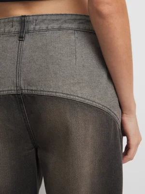 The FIX Women's Two Tone Wide Leg Jeans 