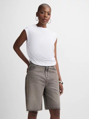 Exact Women's Grey Denim Bermuda Shorts