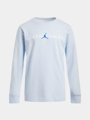 Jordan Unisex Youth Baseline Long Sleeve Blue T-Shirt